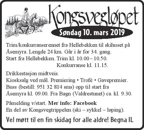 Kongsvegløpet søndag